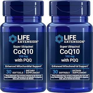 Life Extension Super Ubiquinol CoQ10 mit PQ, 30 Softgels (Pack von 2)