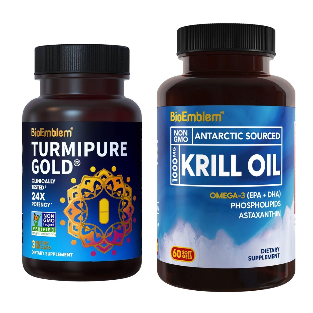 BioEmblem Antarktis Krill Ölergänzung Kurkuma mit Klinisch untersucht TurmiPure