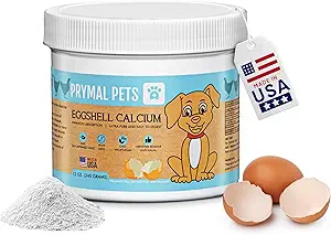 Eggshell Kalzium für Haustiere - 12 oz. Natürliche, ultra-Pure Egg Shell Mineralpulver-Ergänzung für Katzen und Hunde - hohe Absorption, hilft Knochen, Gelenk, Zähne, Herz, Immungesundheit