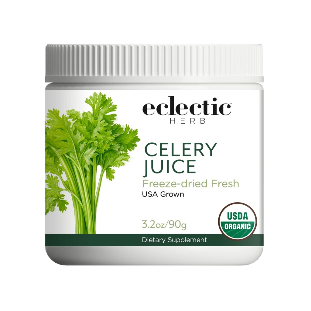 Eclectic Herb - Celery Juice Powder | Nutritional Supplement | Hydration + Wellness Support, Vitamine + Mineralstoffe | Freeze Dried, USDA Organic, Non-GMO, Vegan (3.2 oz | 90 g)