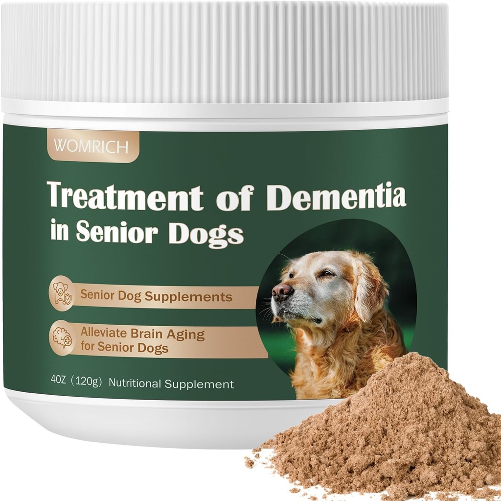 Hunde-Ergänzung Hunde-Dementia Ergänzung Pilzpulver für Hunde 120g | Kognitive Ergänzung für Hunde Adressen Lost, Soziale Rückzieher | Canine kognitive Dysfunktion
