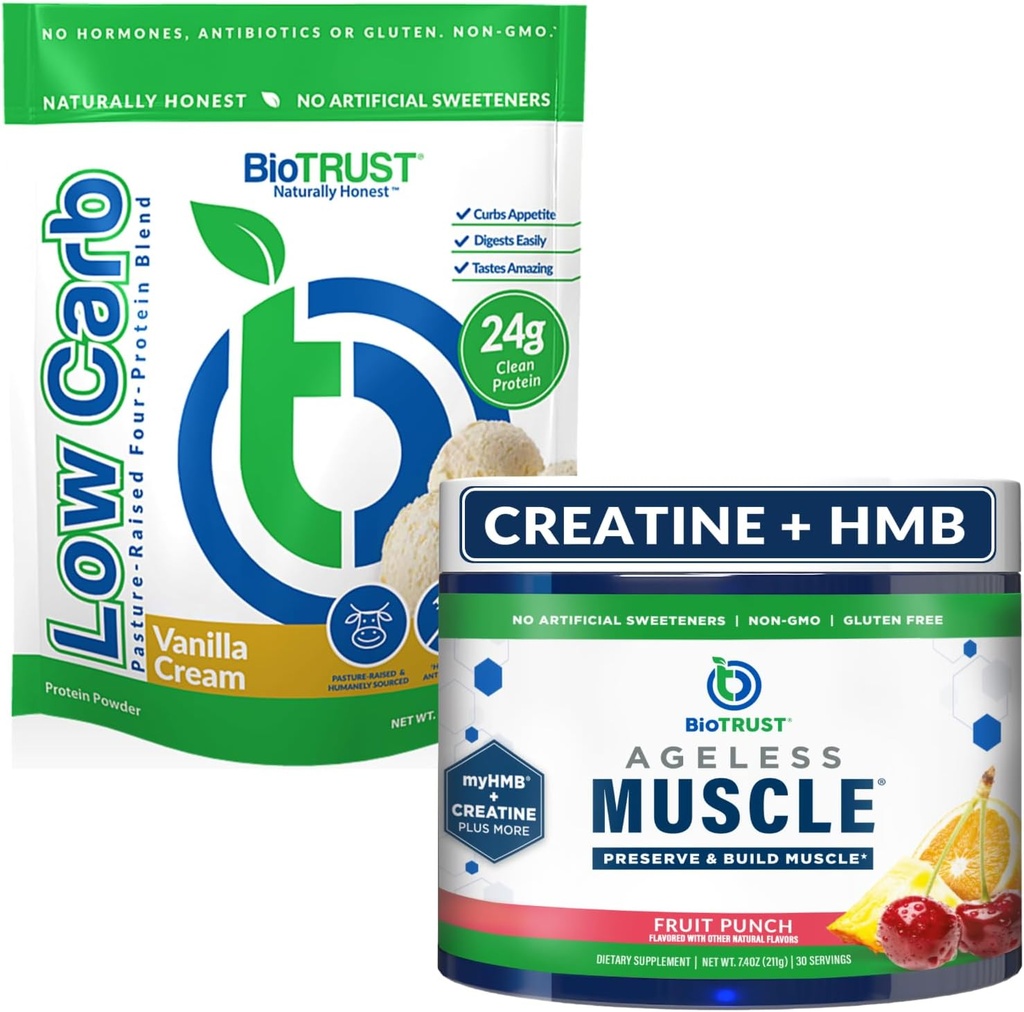 BioTrust Ageless Muscle (Fruit Punch) und Low Carb Multi Protein (Vanilla Cream) Bundle