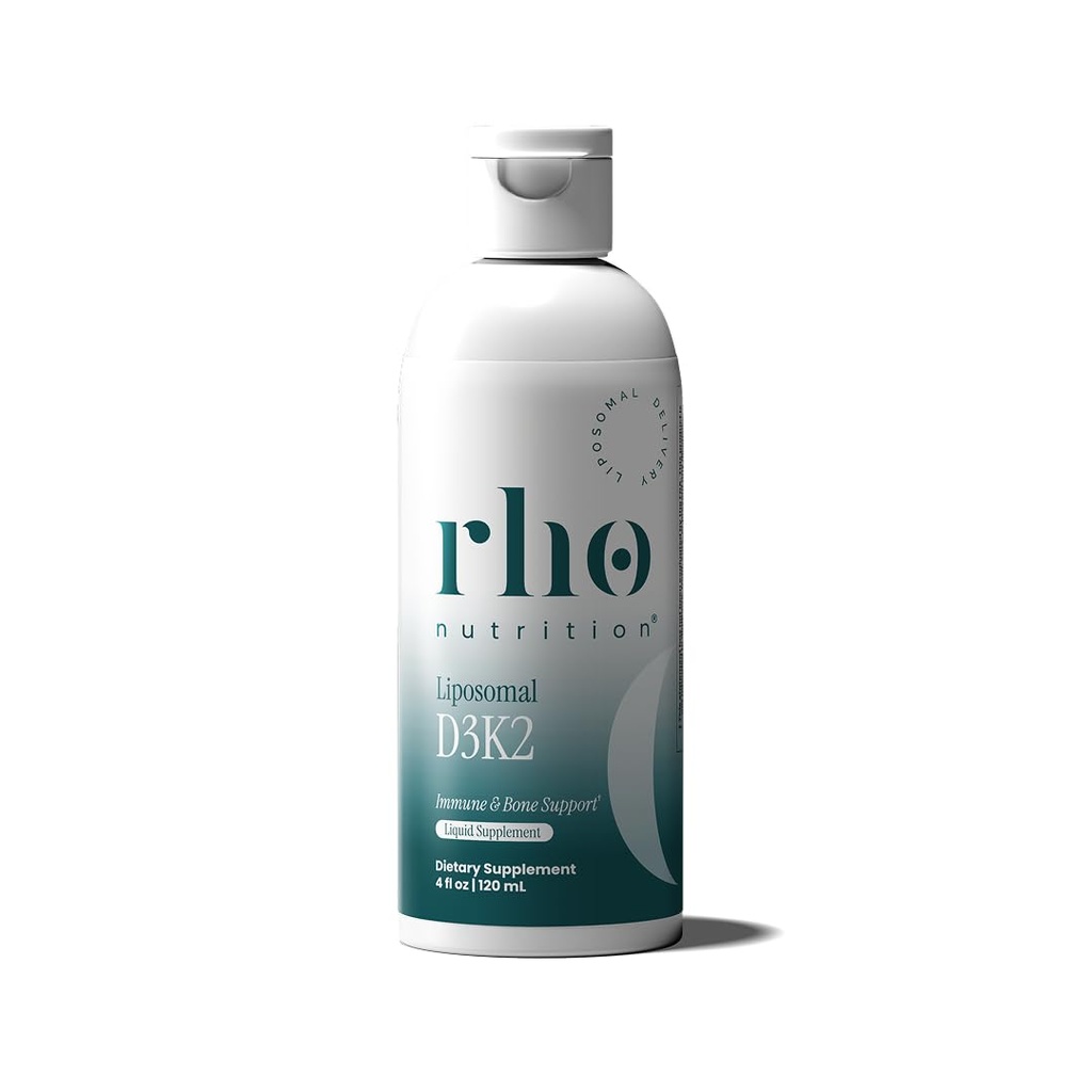 Rho Nutrition Liposomal D3K2 – Ultrahoch absorbierende flüssige Vitamine D3 und K2 Supplement – steigert Immunsystem & Gesamtgesundheit; unterstützt starke Knochen & Muskeln und ein gesundes Herz