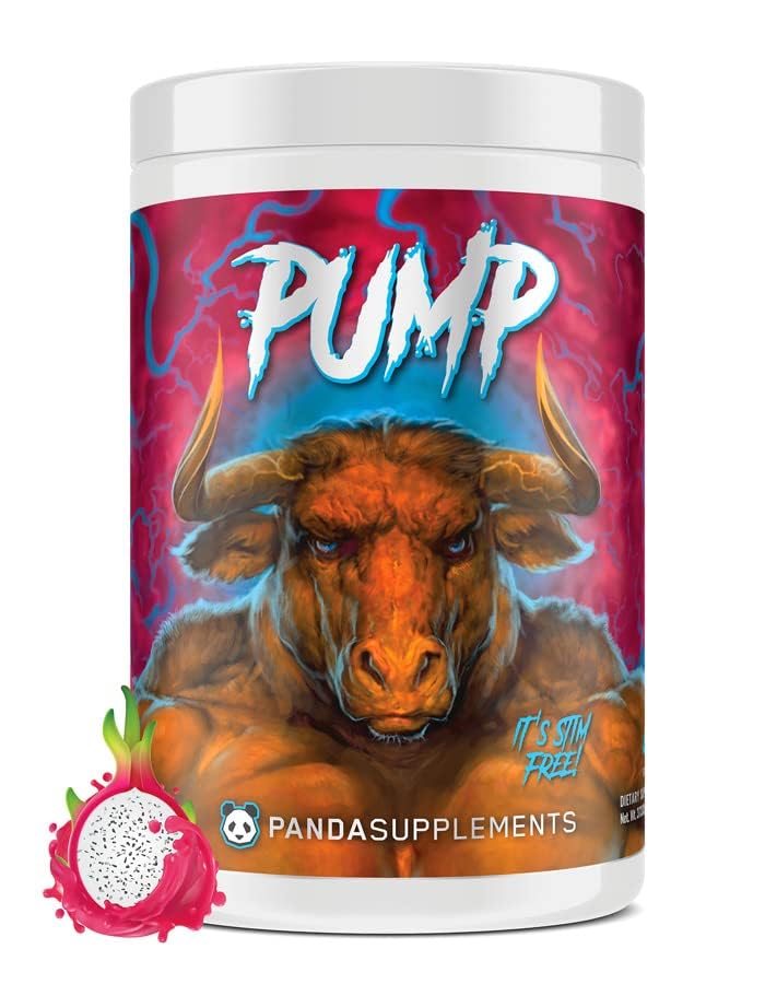 Unterirdische Bio Labs Panda Supps Pump, Pre-Workout, No-Clump Formula w/10G L-Citrulline Malate, Alpha GPC, Lions Mane,CognatiQTM,VasoDrive-AP® 40 Scoops (Rainbow Dragonfruit)