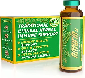 Kräuter Immununterstützung & Adaptogen Getränk - 12 Vials (40ml) | 30 Jahre Kräuter-Wellness für Vitalität, Energie & Verdauungs-Gesundheit - Licorice Root, Astragalus, Hedyotis, Reishi Pilzextrakt