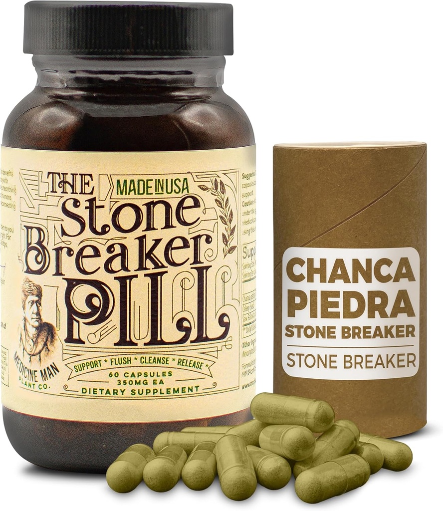 The Stone Breaker Pill 60 Capsules - Gallbladder und Kidney Ergänzungen mit Chanca Piedra, Celery Seeds und Saw Palmetto - Kräuter- und Organische Gallenblase und Kidney Stone Breaker für Nierensteine