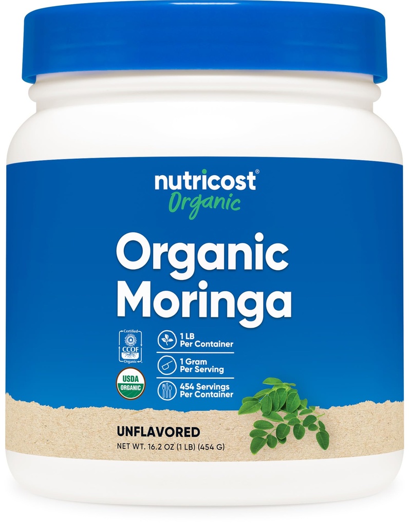 Nutricost Organic Moringa Powder 1LB (16oz) - Glutenfrei, Non-GMO, Vegetarisch