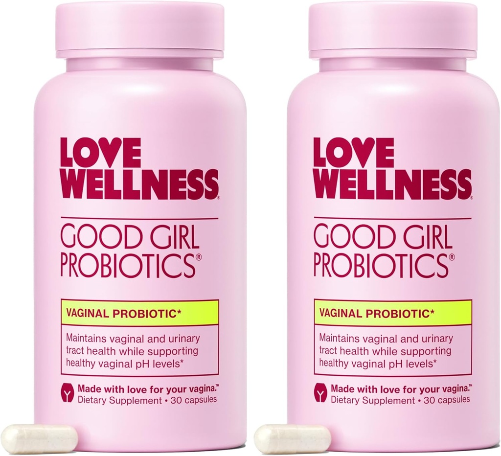 Liebe Wellness Good Girl Probiotics | Frauen Vaginale Gesundheit & pH Balance Supplement | 9-Strain Probiotic für Urinary Tract, Hefe, Odor & Immune Support | Gluten-Free | 60 CT, 60-Day Supply