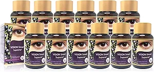 Vision Smart Supreme - Superior Eye Supplement, Premium Nutraceutical Ingredients mit 210 mg reine Anthocyanine von D3R und C3R, Veggie Kapseln. Produkt von USA (12 Flaschen)