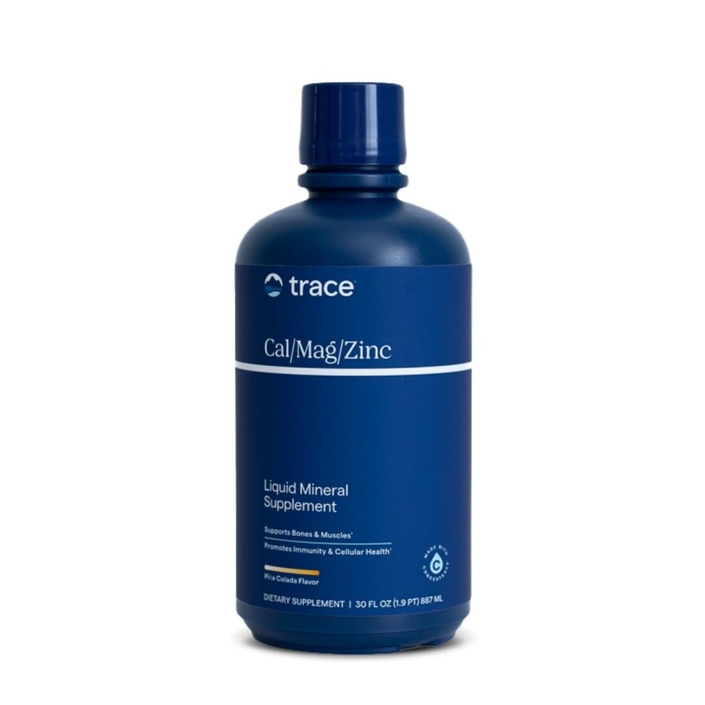 Trace Minerals | Liquid Cal/Mag/Zinc | Calcium, Magnesium, Zink, Vitamin D3 Supplement | Unterstützt normales Gewebe, Muskel und Knochendichte | Natürliche Piña Colada Flavor | 32 Servierungen, 32 fl oz.