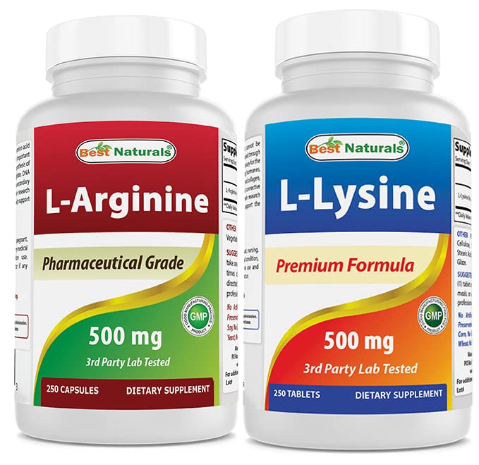 Best Naturals L-Arginin 500mg & L-Lysine 500 mg