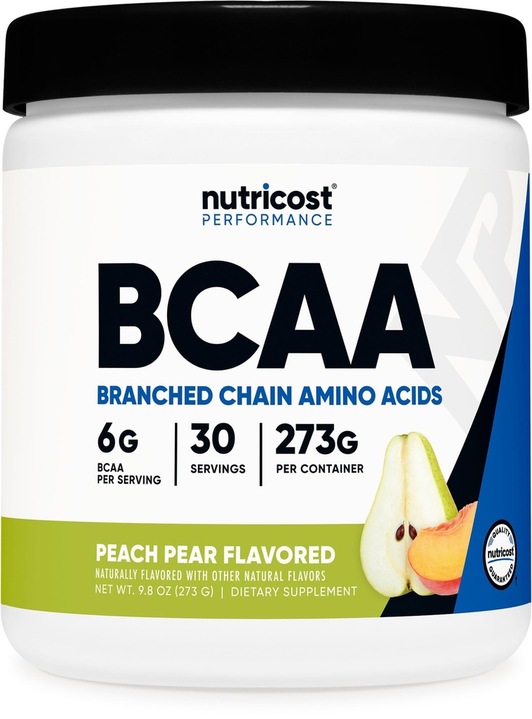 Nutricost BCAA Powder 2:1:1 (Peach Pear, 30 Portionen) - Verzweigte Aminosäuren der Kette