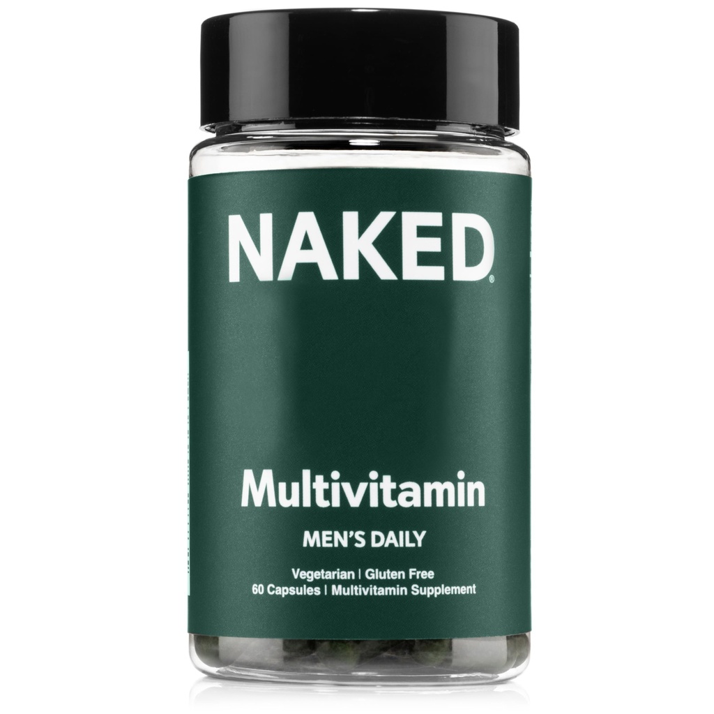 Naked Men’s Multi – Tägliche Multivitamin für Männer – A, C, E, Selen, Zink, Obst und Super Green Extracts und mehr zu fördern Immununterstützung – Glutenfreie und vegetarische tägliche Vitamine – 60 Kapseln