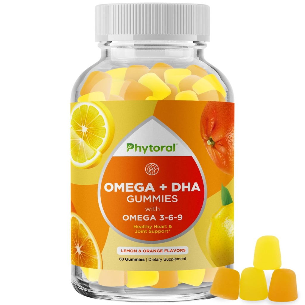DHA Omega 3 Gummie für Erwachsene - Delicious Flaxseed für Gehirn Omega 3 6 9 Ergänzung für Entzündung, Energie & Insulin - Vegetarische essentielle Fettsäuren Ergänzungen für Immununterstützung - 60 Zähler