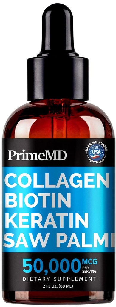 Flüssige Collagen Peptide für Frauen - Serum Complex mit Biotin Vitamin, hydrolysiertem Keratin Protein und Saw Palmetto - Umfassende Formel für Haar, Haut und Nägel Wellness - 2fl oz (Pack von 1)