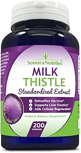 Milchdistel Standardisierte Extrakt mit 80% Silymarin 250 mg, 200 Kapseln