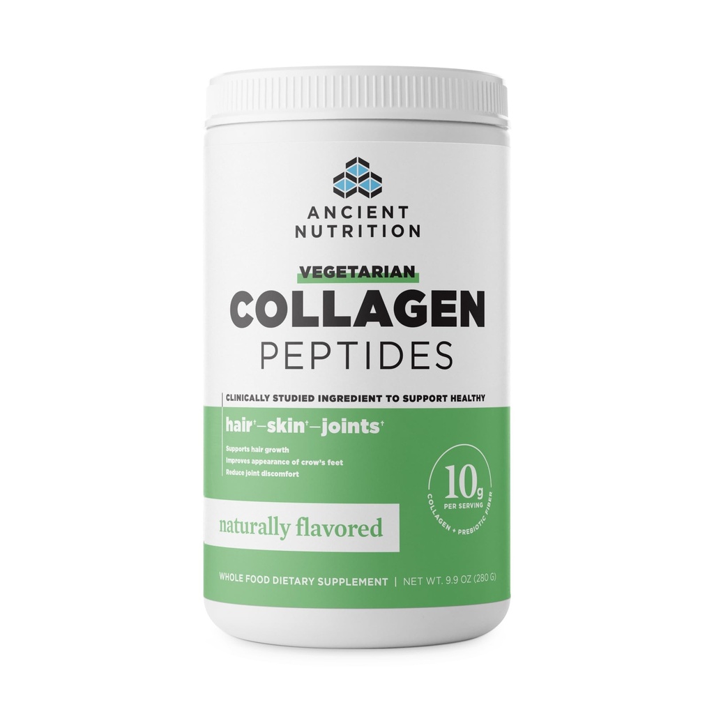 Ancient Nutrition Vegetarian Collagen Peptides, Collagen Peptides Powder, Collagen Powder with Natural Flavor, Prebiotics and Probiotics, Supports Healthy Skin, Hair, Joints, Digestion, 28 Servings