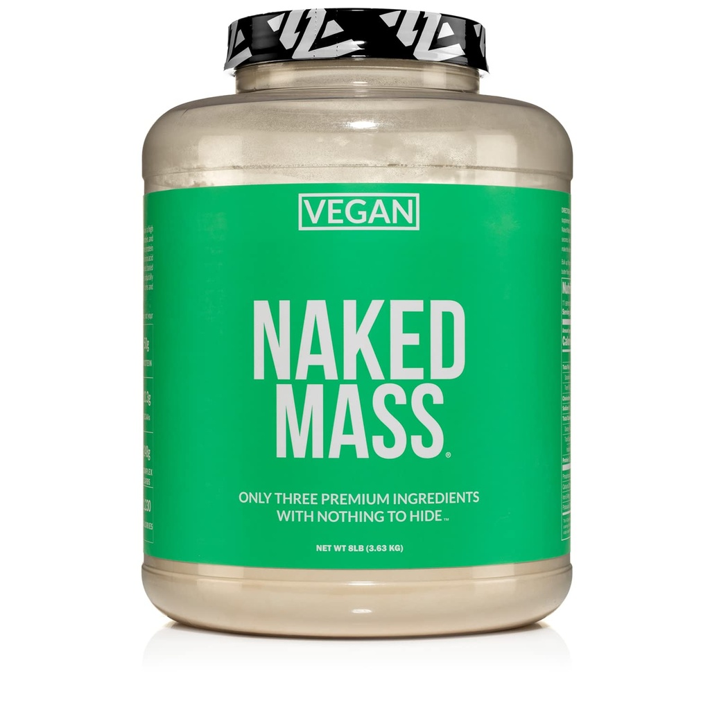NAKED Vegan Maß - Natürliche Vegan Gewicht Gainer Protein Pulver - 1.230 Kalorien, Non-GMO, Soy & Gluten frei, keine künstlichen Zutaten - 8LB Bulk - 11 Portionen