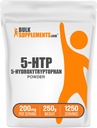 BulkSupplements.com 5-HTP Pulver - 5-Hydroxytryptophan, 5 HTP Supplement - 5-HTP 200mg, Mood Support Supplement - Glutenfrei, 200mg pro Servierung, 250g (8.8 oz) (Pack von 1)