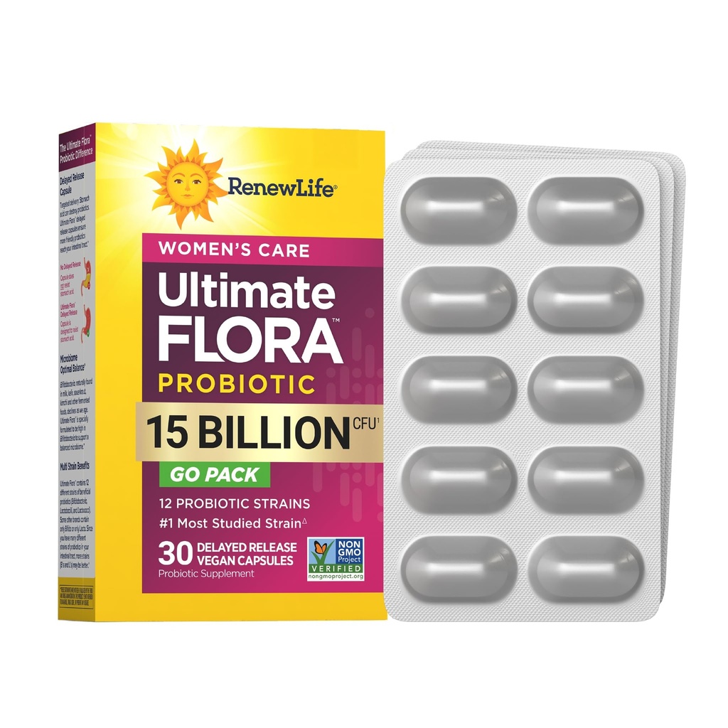 Renew Life Women's Probiotic Capsules, unterstützt pH Balance für Frauen, Vaginal, Urinary, Verdauungs- und Immungesundheit, L. Rhamnosus GG, Dairy, Soy und Gluten-Free, 15 Billion CFU - 30 Ct