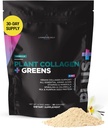 Livingood Daily Plant Collagen + Greens Powder, Vanilla Flavor, 5-in-1 Collagen Unterstützung mit Pea Protein, Aminosäuren, Spirulina, Chlorella & Vitamin C, Haarhautnägel Unterstützung, Vegan, 30 Servierungen