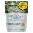 Plantfusion Pilz-Protein-Pulver - 3 in 1 Vegan-Protein-Pulver, Pilz-Ergänzung und Adaptogen-Ergänzung - Unterstützung Mental Fokus, Immunität und Erholung - Vanille 1lb