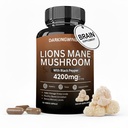 Lions Mane Mushroom Capsules | 4200mg Lion’s Mane Mushroom Powder | Mushrooms Supplement Kapseln für Gehirn Gesundheit & Unterstützung Immun Gesundheit 60 Veg