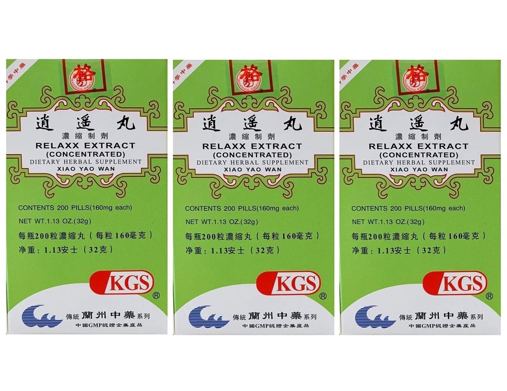 Relaxx Extract (Xiao Yao Wan)160mg X 200 Pillen pro Flasche (3 Packs)