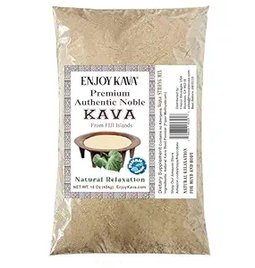 Premium Noble Kava Pulver (1 LB Tasche) Trinkpulver Gut für Entspannung von Fiji EnjoyKava.com