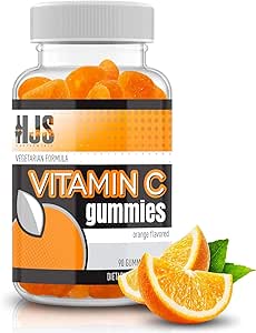 Vitamin C Gummis | Chewable Orange Flavored | Immununterstützung | Herzgesundheit | Glutenfrei & Vegetarisch | Vitamin C Gummis für Erwachsene & Kinder- 90 Count