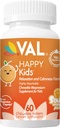 VAL Kids Magnesium | Calm + Focus Formel | 100mg Mg (Glycinate, Citrate, Taurate) + B6, D3, C | Sugar-Free, Non-GMO | Fun Chewable Tablets | Orange Flavor | 60 Ct