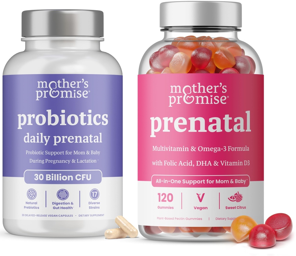 Mutter's Promise Prenatal Multivitamin Gummis & Prenatal Probiotics Bundle