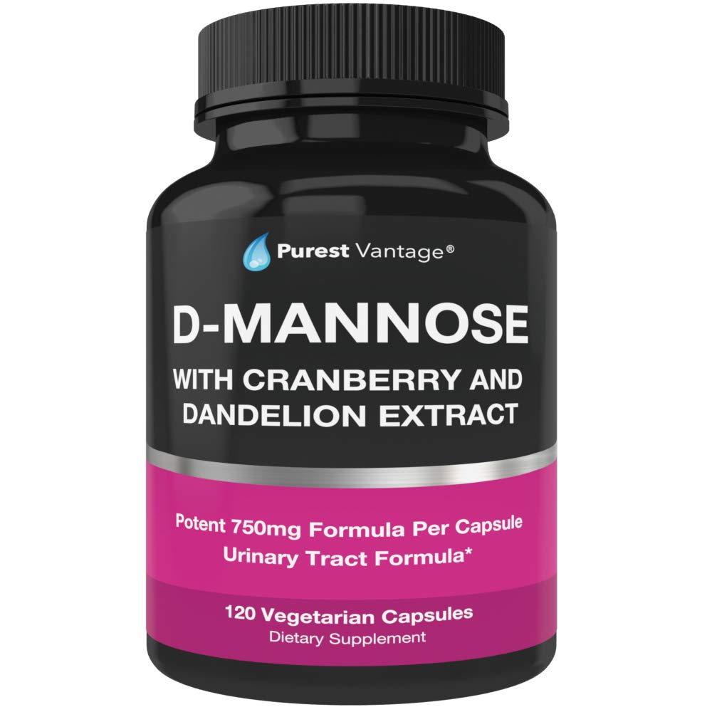D Mannose Kapseln mit 600mg D-Mannose Pulver pro Cap - mit hinzugefügt Cranberry und Dandelion Extrakt zu Hilfe in Blase, Urinary Tract und UTI Unterstützung - 120 Veggie Caps
