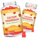 2 Pack Kalziumgummis mit Magnesium, Zink, Vitamin D3 & B12, Kalzium Ergänzungen für Frauen Männer, Unterstützung Knochen, Muskel und Immunität, 120 Vegan Himbeer Flavor Gummies