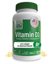 Gesundheit Thru Nutrition Vitamin D3 2000iu 365 Mini Softgels für maximale Vorteile | Jahr Versorgung | 50mcg Cholecalciferol | 3. Partei getestet | Non-GMO USP Grad in EVOO | Immungesundheitsunterstützung