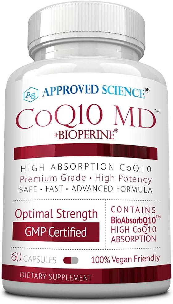 Genehmigte Science® CoQ10 MD - Extra Strength 300mg Pure CoQ10 mit BioPerine® für schnellere Absorption - Optimale Unterstützung – 60 Vegan Kapseln