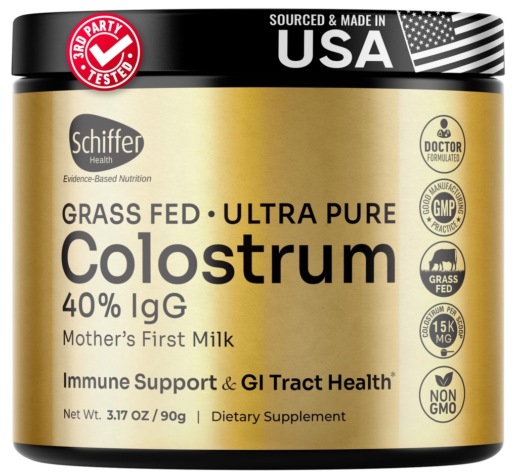 Premium Colostrum Supplement Höchste IgG für Gut Gesundheit, Immununterstützung und Erholung Superfood, Anti-Age - Pure Grass-Fed Bovine Colostrum Powder - Mutters erste Milch, 60 Portionen, Unflavored