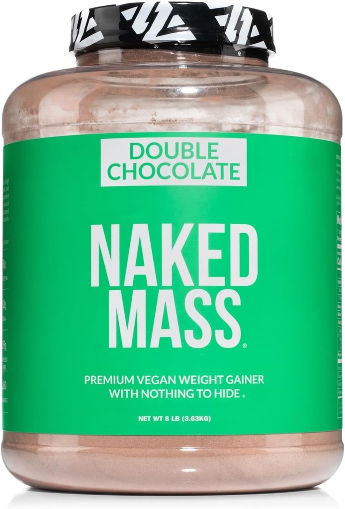 NAKED Vegan Maß - Double Chocolate Weight Gainer - 1.260 Kalorien, 50G Protein, Nichts Künstliches, All Natural Chocolate Protein Powder, Non-GMO, Soy & Gluten Free - 8LB Bulk - 11 Portionen
