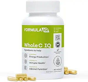 FIQ - Ganze C IQ - Natürliche Vitamin C-Ergänzungen mit Amla-Frucht-Extrakt - Eisen, Energie, und Immun Unterstützung von ganzer Nahrungsquellen - Hohe Absorption Vitamin C Kapseln - 90 Kapseln