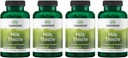 Swanson Milk Thistle (Standardisiert) - Herbal Liver Support Supplement w/ 80% Silymarin - Natürliche Formel zur Erhaltung der Gesamtgesundheit & Wohlbefinden - (120 Kapseln) (4 Packung)