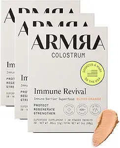 ARMRA ColostrumTM Premium Powder, Gras Fed, Gut Health Bloating Immunität Haut & Haar, Enthält 400+ Bioaktive Nährstoffe, Keto, Gluten & Fett frei (Blood Orange Bundle | 90 Servierungen)
