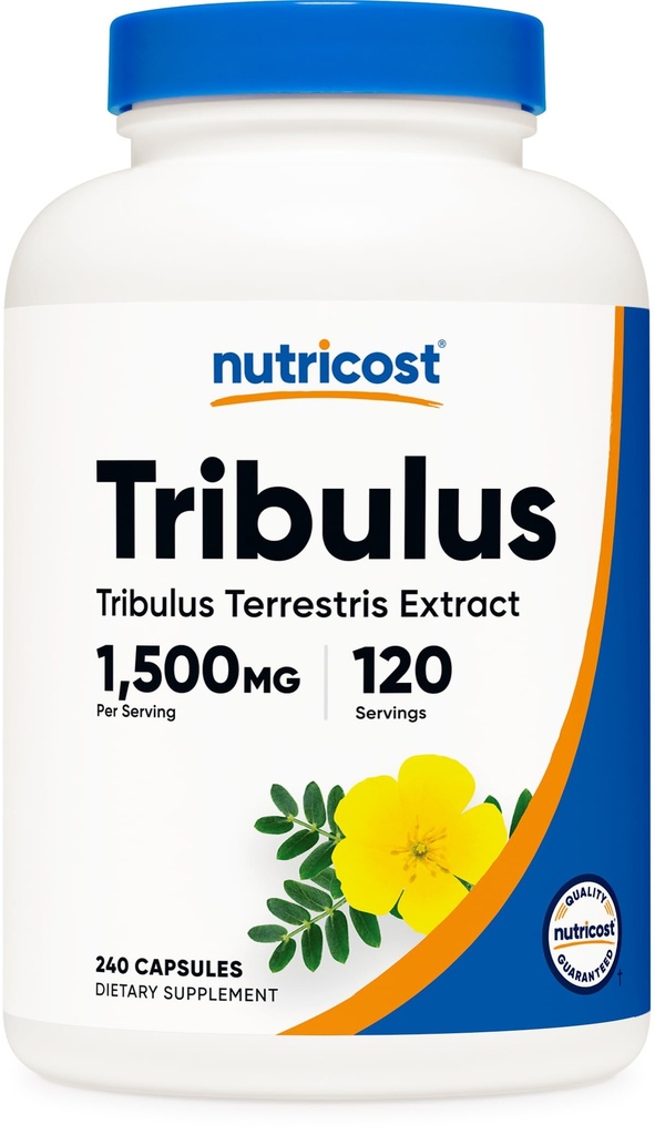 Nutricost Tribulus Terrestris Extract 1500mg, 240 Kapseln - 45% Saponins, 120 Portionen, Non-GMO, Glutenfrei