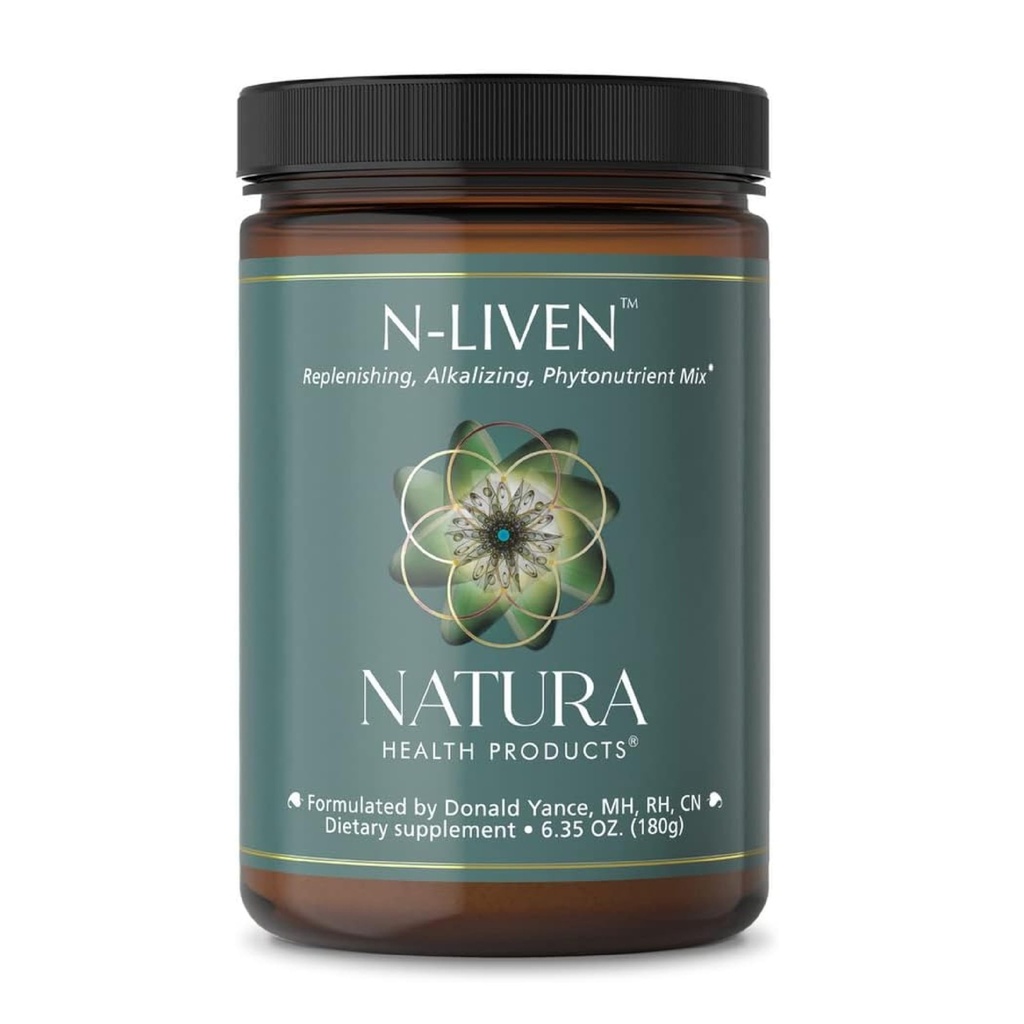 Natura Health Products N-liven Supplement - Bio-Superfood-Grünen-Pulver-Getränk - einschließlich Spirulina & Chlorophyll - Premier-Mischung von Gerste Grass, Kale, Spinach, Goji Berry, Raspberry (180 Gramm)