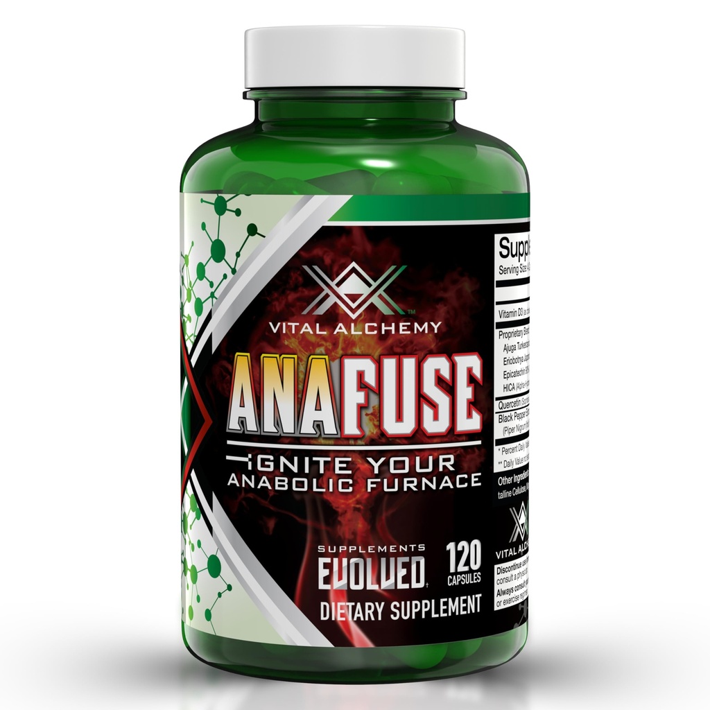 Vital Alchemy Anafuse Turkesterone Ergänzung für Männer, Epicatechin, Quercetin, Black Pepper, und mehr - erhöhen Stamina, Lean Muscle Growth & Recovery - USA Made & Non-GMO - 120 Vegan Kapseln