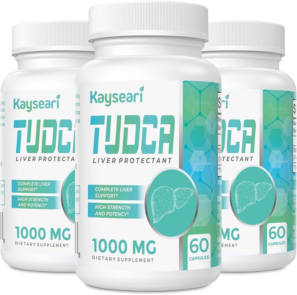 TUDCA Bile Salz Ergänzung 1000mg - 180 Veggie Kapseln,Liver Unterstützung Ergänzung für Detox Cleanse,Gelatin kostenlos