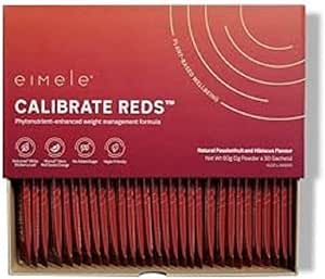 eimele Calibrate Reds | Natürliche Gewichtskontrolle Formel für Frauen und Männer | Verringern Cravings | Gesunde Gewichtsunterstützung | Vegan | 30 Beutel (2g Pulver ea)
