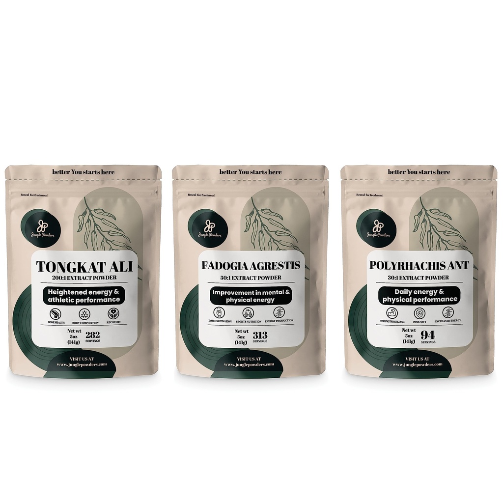 Dschungel-Pulver Tongkat Ali für Herren 282 Servierungen, Fadogia Agrestis Extrakt Pulver 313 Servierungen, Black Ant 30:1 Konzentration 94 Servierungen 5oz Supplement Mens Health Support for Drive & Passion