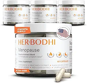 Meno- Menopause Hormonal Balance für Frauen, Estrogen Soy Isoflavones Menopause Supplement für Frauen, Ashwagandha, Black Cohosh Hot Flashes Menopause Relief, Nacht Sweats Relief 240Caps