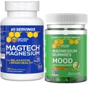 Natural Stacks Magtech Magnesium + Mood Magnesium Gummie Bundle - 4 Formen von Magnesium - Entspannung, Gehirngesundheit Stress &amp; Stress Support* - 210 Gesamtstücke