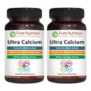 Reine Ernährung Ultra Kalzium 1000mg mit VIT D3 + K2 | 180 Tabs (90 X Pack von 2) | Hoch absorbierbare Kalziumergänzung mit Kalzium Citrate Malate, VIT D3, K2, Moringa Oleifera, Magnesium und Zink.